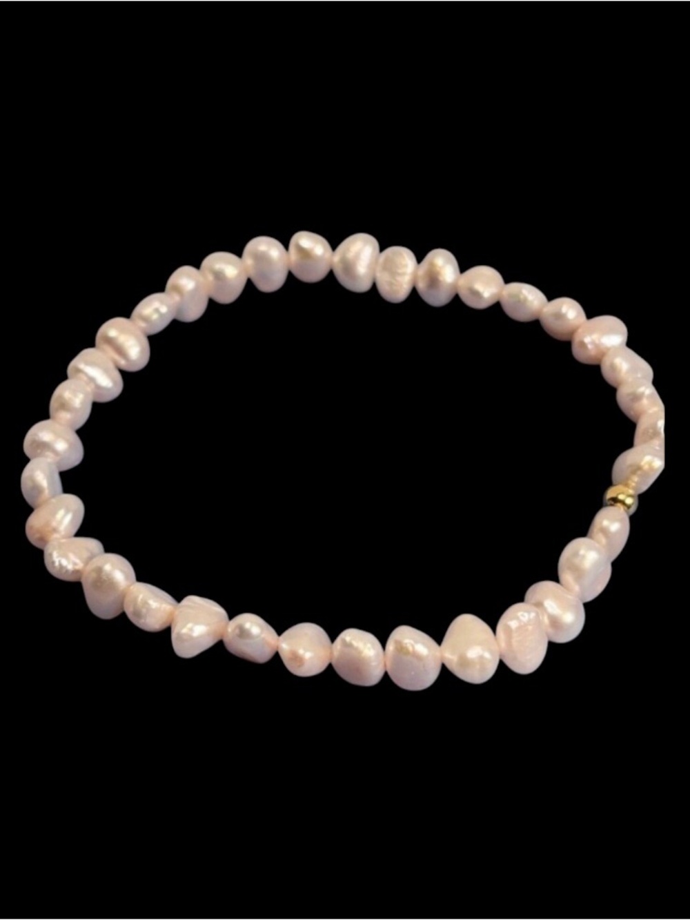 Handmade Pearl Beaded Elastic Bracelet.